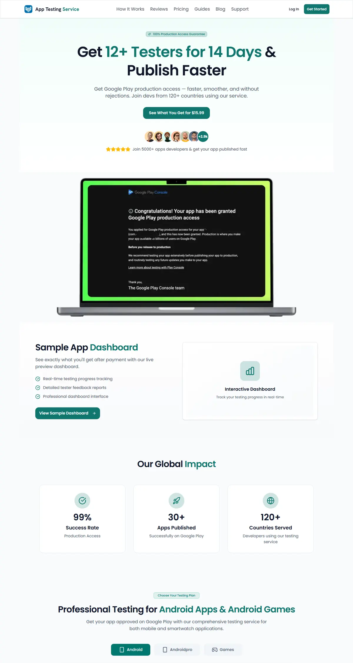 App Testing Service website