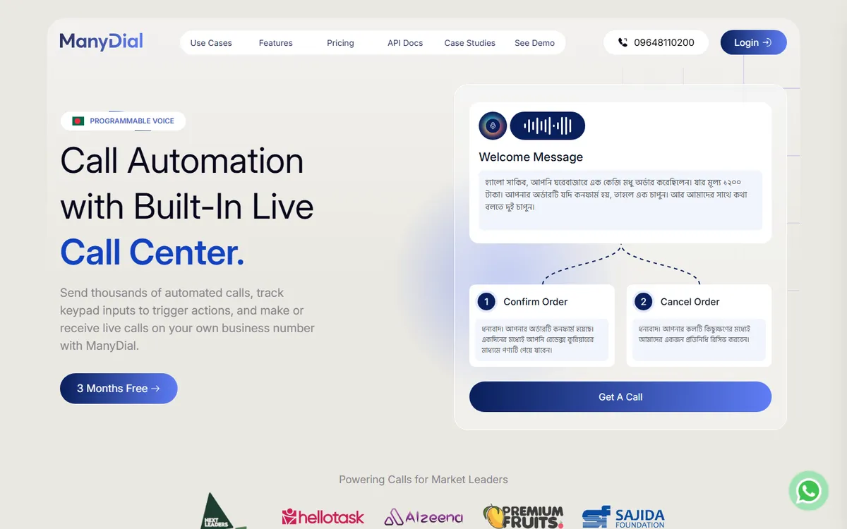 ManyDial website
